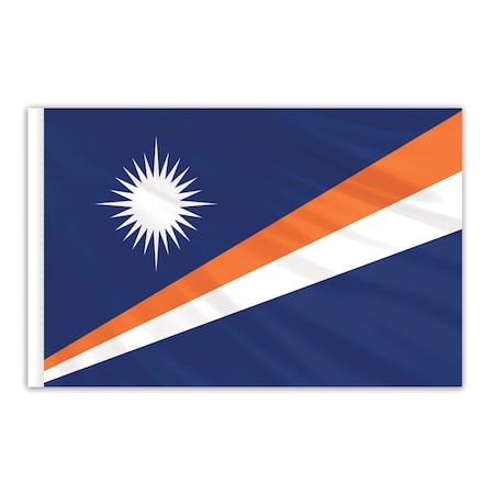 Marshall Islands Indoor Nylon Flag 5'x8' With Gold Fringe